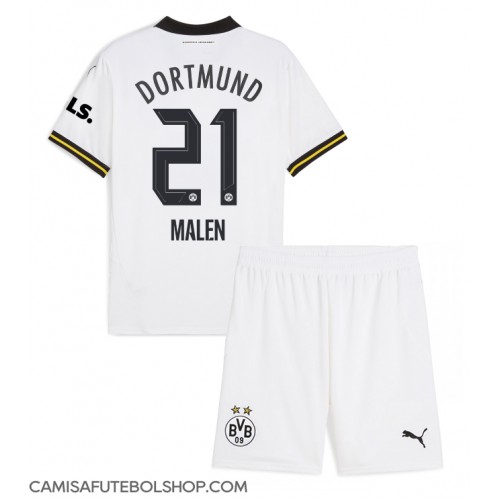 Camisa de time de futebol Borussia Dortmund Donyell Malen #21 Replicas 3º Equipamento Infantil 2024-25 Manga Curta (+ Calças curtas)